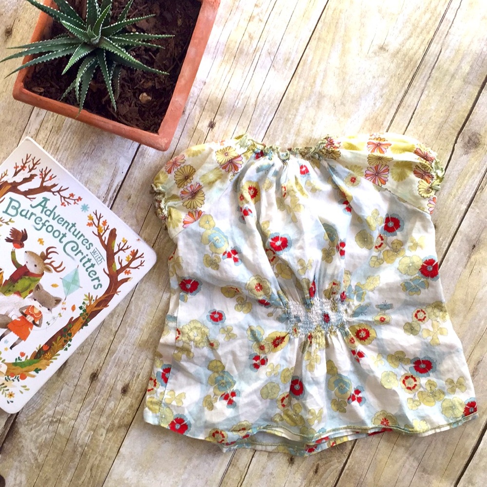 Made in England Floral Cotton Top 2-3 yrs
